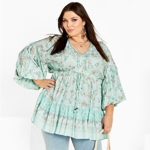 Starling Reine Spirited Floral Tunic Top EUC